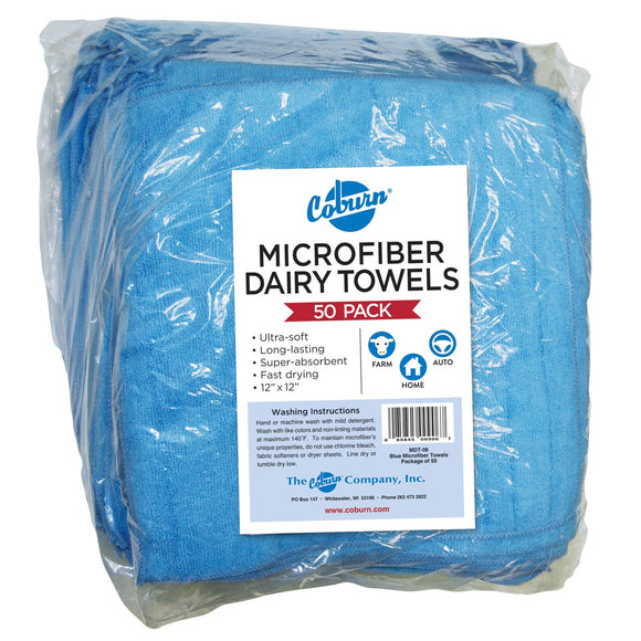 Coburn Blue Microfiber Dairy Towels