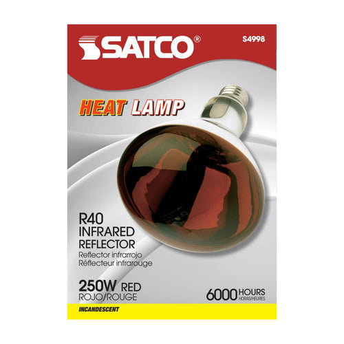 Satco 250R40/HR Red Infrared Heat Lamp Bulb